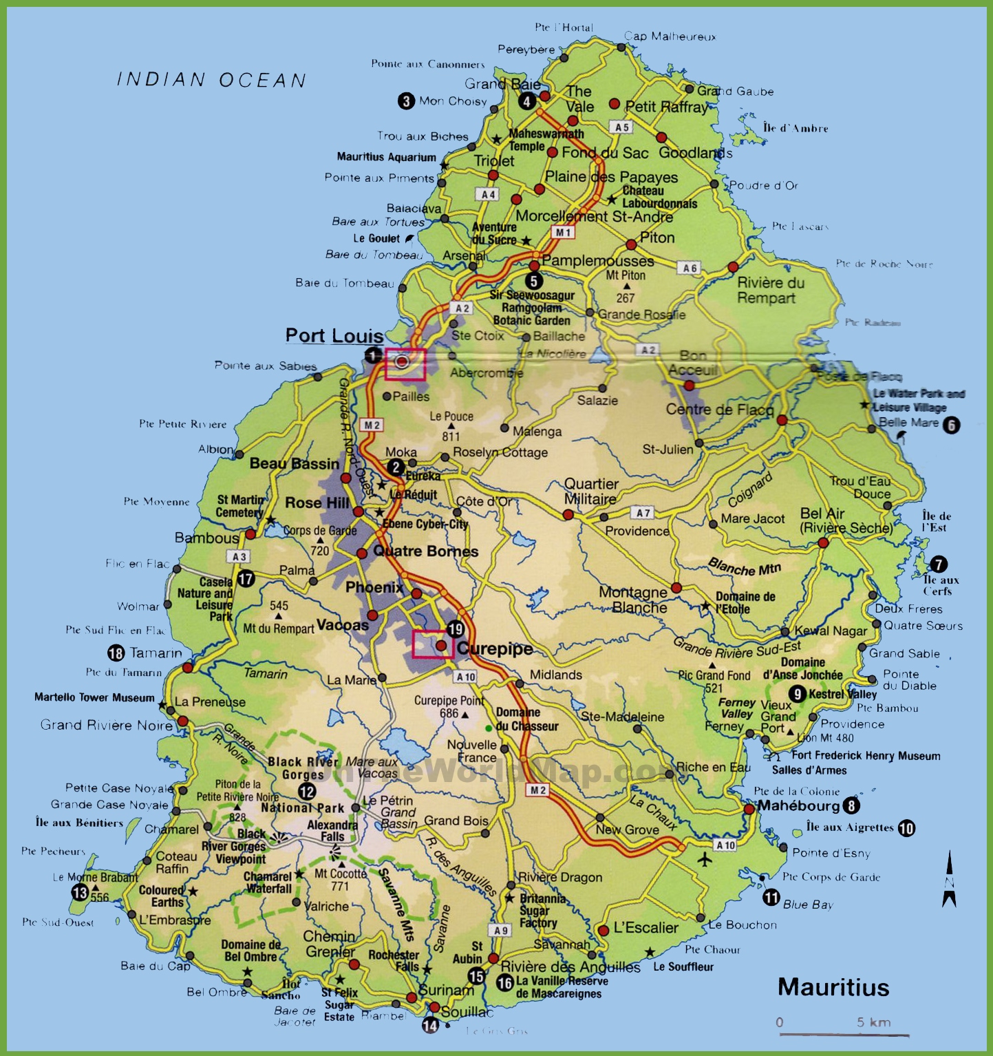 Mapa de mauricio
